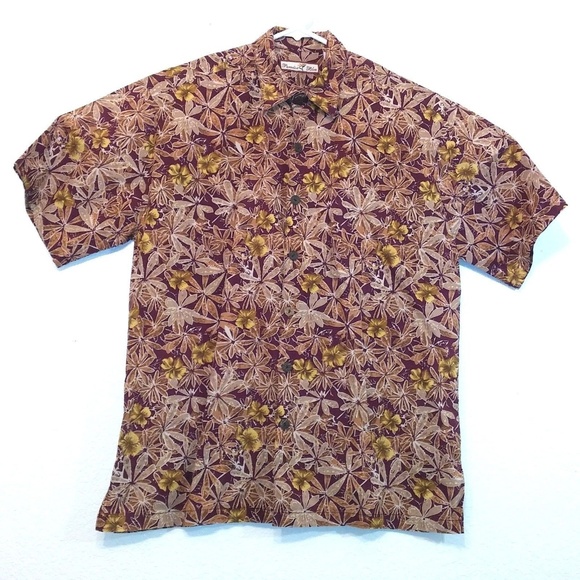 Paradise Blue Other - Paradise Blue Brown Floral Hawaiian Shirt (F1.6)